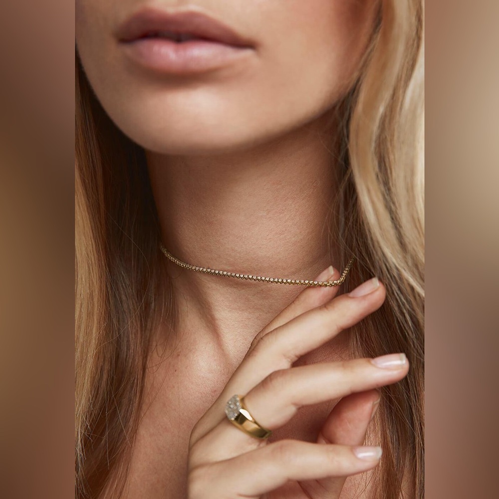 Anine Bing Gold Beaded Choker Necklace